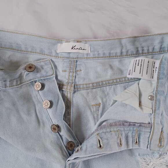 KanCan Jeans Light Wash Wide Leg Rigid Denim Highrise Button Fly Size 11 32x34 - Picture 8 of 12